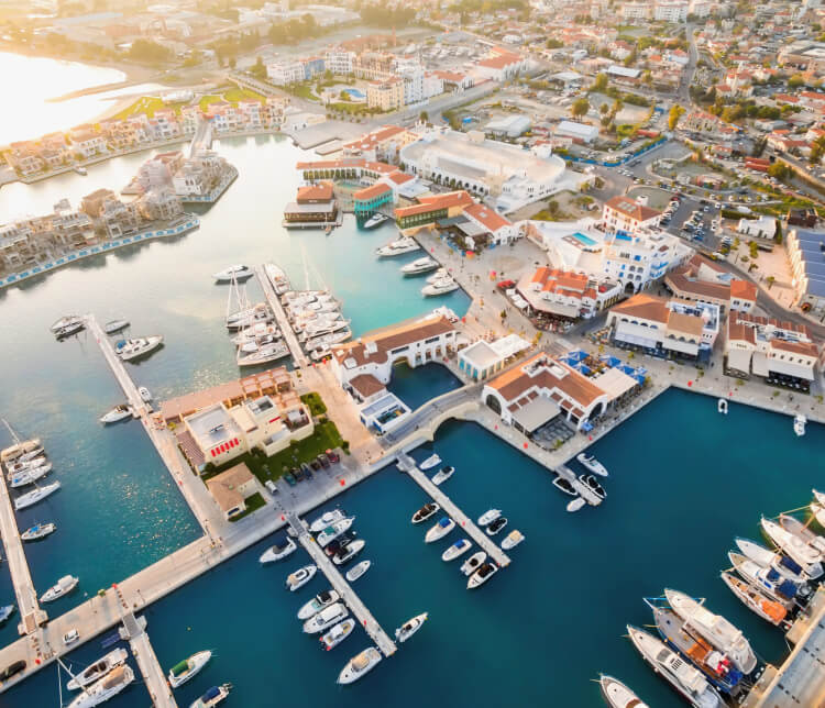 Limassol Marina in Cyprus, with yachts and boats in the harbor